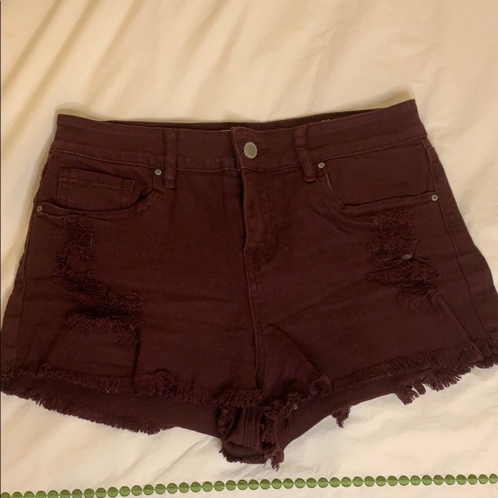 Maroon jean shorts from pacson